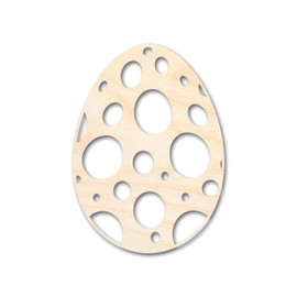 Unfinished Wood Spotted Egg Shape Easter Craft up to 46" DIY 4" / 1/8"