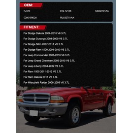 TAUTOY FJ474 Fuel Injectors 6PCS 3.7L Only For Dodge Ram 1500 Dakota 04-10 Durango 04-09 Nitro 07-11,For Jeep Commander 06-10 Grand Cherokee 05-10 Liberty 04-12,For Mitsubishi Raider 06-09,53032701AA