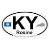 US Decal, Inc. Rosine, Kentucky Oval Sticker with State Flag