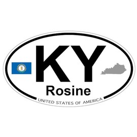 US Decal, Inc. Rosine, Kentucky Oval Sticker with State Flag
