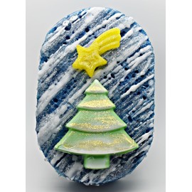 Christmas Soap Filled Sponges - Exfoliating - Gifts Stocking Fillers - Vegan Friendly (Christmas Tree)