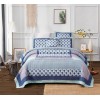 DaDa Bedding Mediterranean Fans Nautical Minty Blue Patchwork Bedspread Set