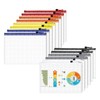 Document Wallet A4-14 Pieces Transparent Document Folder with Zipper, Mesh