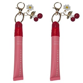 ARSUNOVO Lip Gloss Keychain Cap Compatible with Summer Fridays 0.5 Oz Lip Balm，Lipgloss Holder,Lip Balm Holder