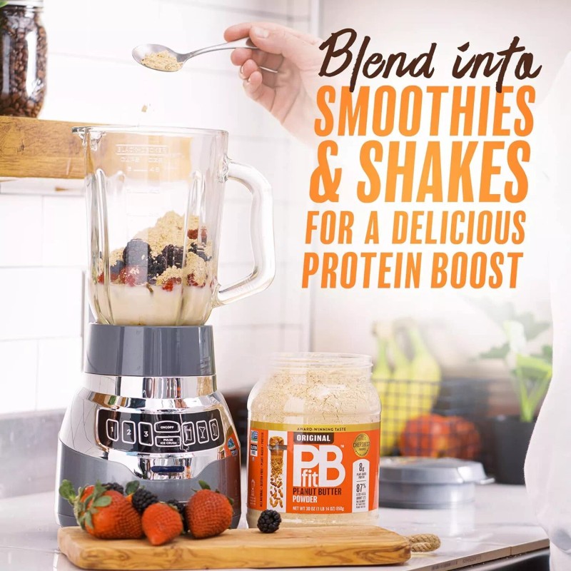 Pbfit Peanut Butter Powder 30Oz Low Fat Protein Packed Smoothie