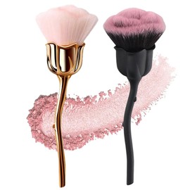 HSKRKOW Pack of 2 Dust Brush Nails, Nail Dust, Nail Brush, Nail Brush, Dust Powder Remover, Blush Brush, Soft Cleaning Brush for Nail Art & Makeup, Makeup Brush, Soft Multifunctional Brush (2 Colour)