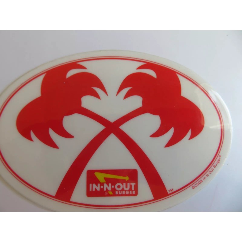 In-N-Out Burger Three (3) Magnets, Oval, Crossed Palm Trees &