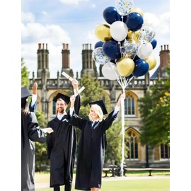 60Pcs Navy Blue and Gold Confetti Balloons kit,12 Inch Pearl White and Metallic Gold Latex Balloons for Graduation, New Year Party, Birthday,Baby Shower,Anniversary,Wedding,Party Decoration