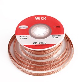 Solder Wick, Desoldering Wick with Flux No-Clean Electronic Desoldering Wick Braid Remover Desolder Soldering (Width 0.07" Length 9.84')