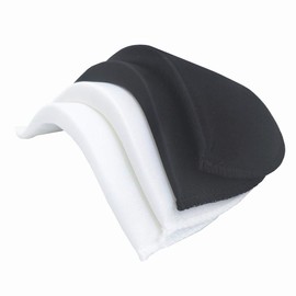 FQTANJU 2 Pairs Covered Set-in Sponge Shoulder Pads for Women Men Clothing Sewing Accessories (2 Pcs White + 2 Pcs Black)