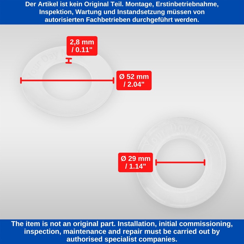 Bassin and Lifter Bell Seal Set, 2 Pack, Replacement for