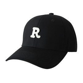 Lovechic: Men's Cap, Hat, Large Size, Alphabet, Stylish, 22.8 - 24.4 inches (58 - 62 cm), Hard Top, Unisex, Black