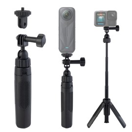Walking Way 40cm/15.75" Extendable Tripod, Mini Portable Selfie Stick for DJI Osmo Action 6/5 Pro/Pocket 3/Xtra Muse, GoPro Hero 13/12/11/10/Max, Insta360 X5/Ace Pro 2, Stable Stand, Vlog Handle Grip
