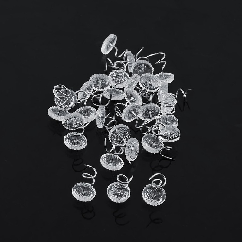 Clear Heads Bed Skirt Pins, 30PCS DIY Twist Pins Clear