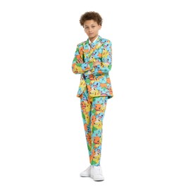 Opposuits Teen Boys Pokémon Suit - Pikachu Outfit - Including Blazer, Pants and Tie - Multicolor