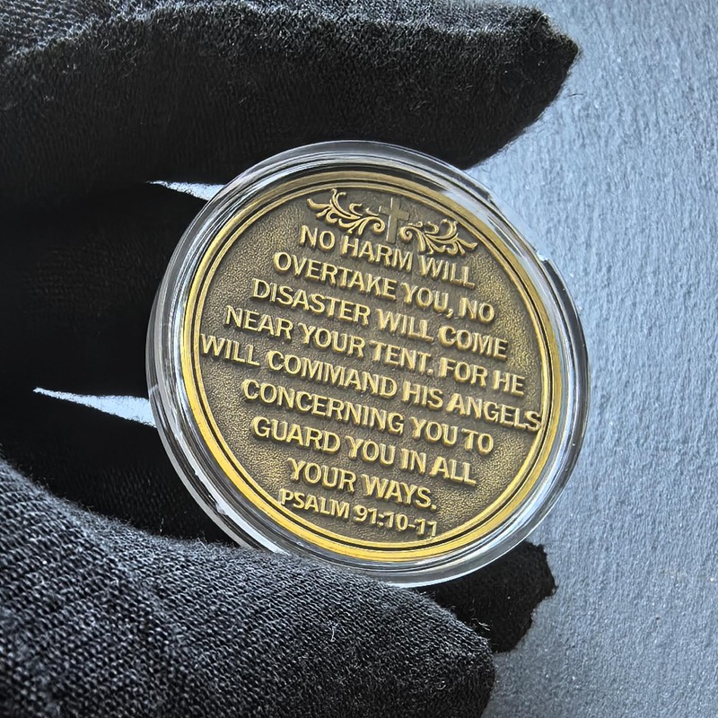 St Michael Challenge Coin, 1.57" Zinc Alloy with Protective Case