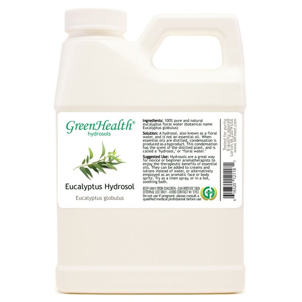 Eucalyptus Hydrosol (Floral Water) - 16 fl oz Plastic Jug w/Cap - 100% pure (NOT OIL)