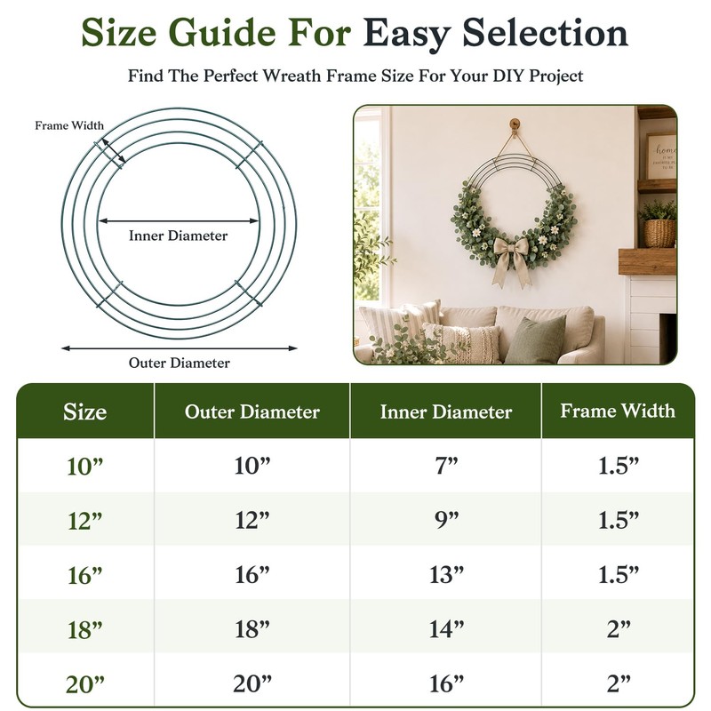 6 Pack Metal Wreath Frame - 18 Inch Wreath Form