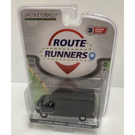 GREENLIGHT 1/64 ROUTE RUNNERS 2019 FORD TRANSIT-SHADOW BLACK