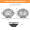 LQS Oval Stainless Steel RV Sink, 13.39" x 10.63" Small