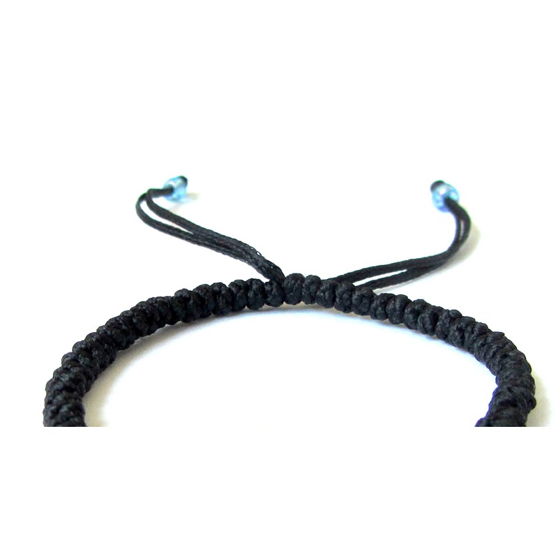 Iconsgr Handmade Christian Orthodox Komboskoini Prayer Rope Bracelet Black with