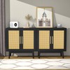 JOZZBY Set of 2 Rattan Cabinet, Sideboard Storage Cabinet 2