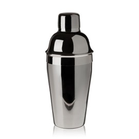 True Black Cocktail Shaker - Drink Shaker for Margarita, Mojito, Martini, Old Fashion and Bar Cocktails - 18 Oz Stainless Steel Cobbler Shaker with Lid & Strainer