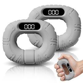 Upgraded Hand Grip Strength Tester Trainer, Rechargeable Digital Hand Dynamometer Grip Strengthener with LCD Display, Portable Finger Exerciser for Home Gym Office Sports Training (Grey)