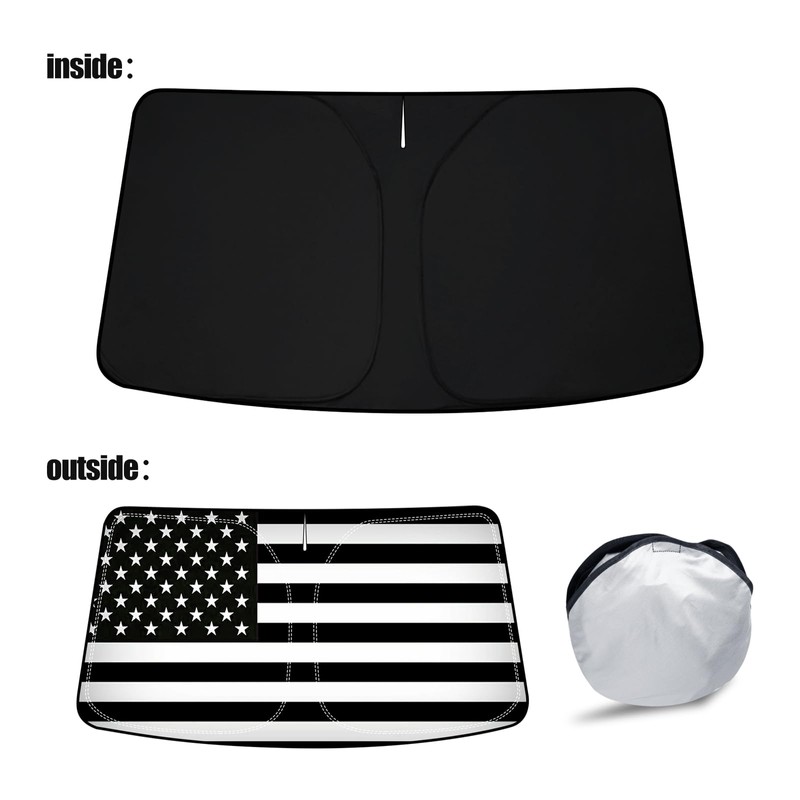D-Lumina Winshield Sun Shade with USA Flag for 2007-2021 to-yota