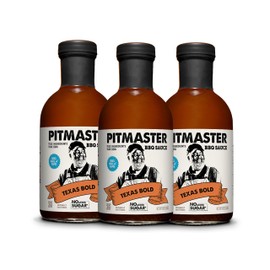 True Made Foods Pitmaster Texas Bold Barbecue Sauce - True Texas BBQ Flavor from a True Pitmaster, No Sugar Added - Keto, Whole 30, Paleo-Friendly BBQ Sauce (18oz, 3 Pack) - Ideal for Brisket, Burnt Ends, Steaks