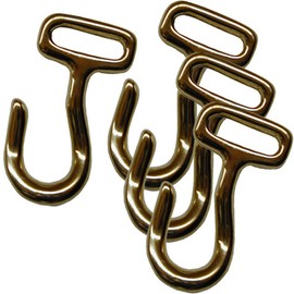 Outfitters Supply Solid Brass Decker Hooks for Pack Saddle, Set of Four Hooks, Makes Hanging Panniers from Your Decker Pack Saddle Bars Easier, Rust-Free and Will Last for Years