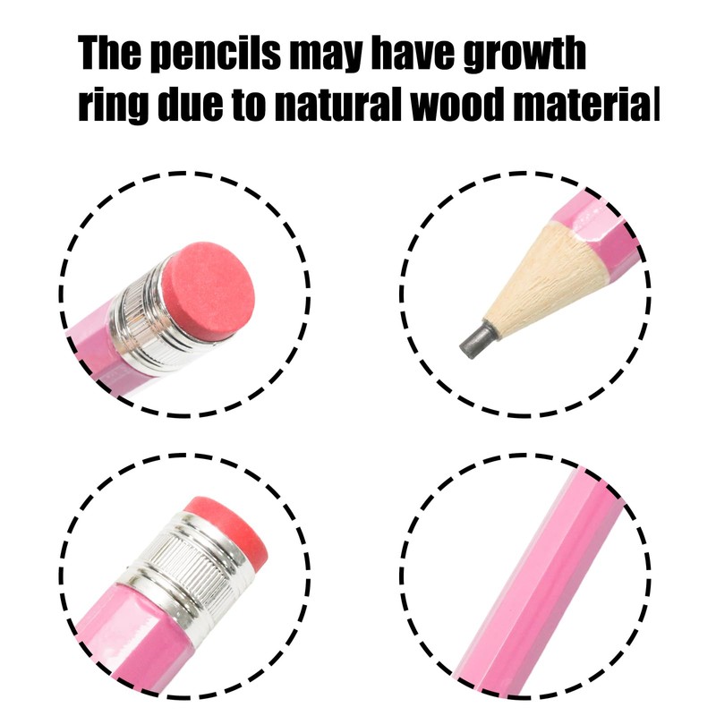 Wuyituart 2 Pcs Jumbo Wooden Pencils 13.4 Inch Funny Pink