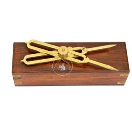 Title: Aasiya Nautical Solid Brass Proportional Divider Marine Navigation Compass with Elegant Wooden Box