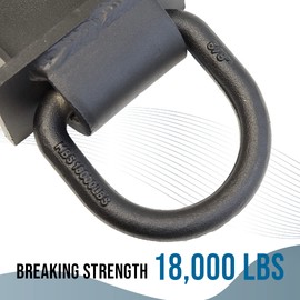 Boxer Heavy Duty Adjustable Stake Pocket D Ring Tie Down - 18,000LBS Breaking Strength - 4 Pack– for Flatbed Trucks and Utility Trailers for Standard 2x4” Stake Pocket