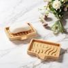 SHUNYUNG Bamboo Soap Dish Holder Tray, 2 Pack Wood Bar
