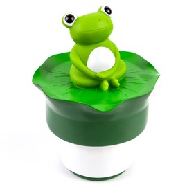 MKLZ Chlorine Floater for Pool, Floating Large Chlorine Dispenser, Bromine Tablet Holder, Fits 1 and 3 Inch Tablets for Above & In-Ground Swimming Pools, Spa Hot Tub, Funny Frog Float