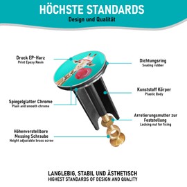 Arteneur Sink Plug 40 mm Giraffe - Stainless Steel Eccentric Plug with Extra Heavy Brass Screw for Stable Hold | Universal Drain Plug for Sink