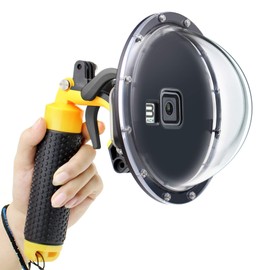 GEPULY Dome Port for GoPro Hero 8 Black, Dome Port Lens with Waterproof Diving Housing Case Shutter Trigger Floating Hand Grip for Hero 8 Black Snorkeling Diving Underwater Photography