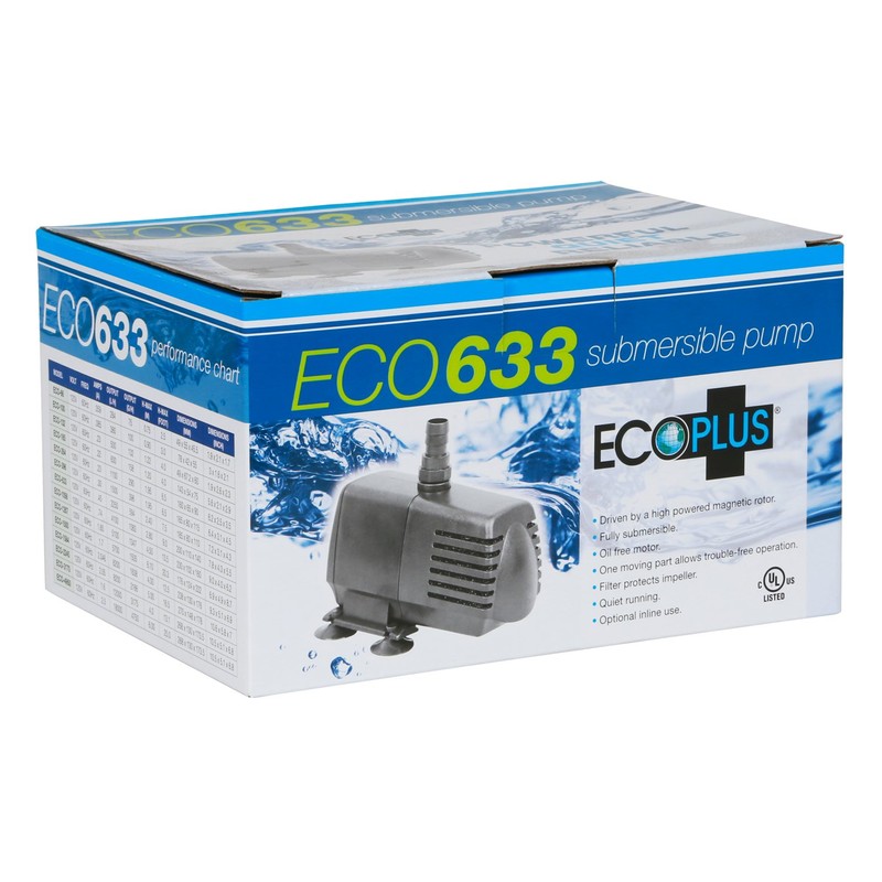 EcoPlus 590 GPH (2233 LPH, 40W) Submersible Water Pump w/
