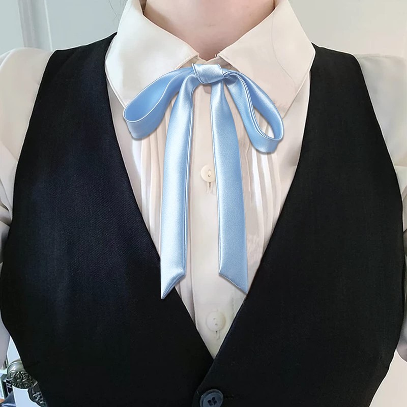 Mantieqingway Bow Tie for Women, Satin Ribbon Girls Self-tie Bowtie