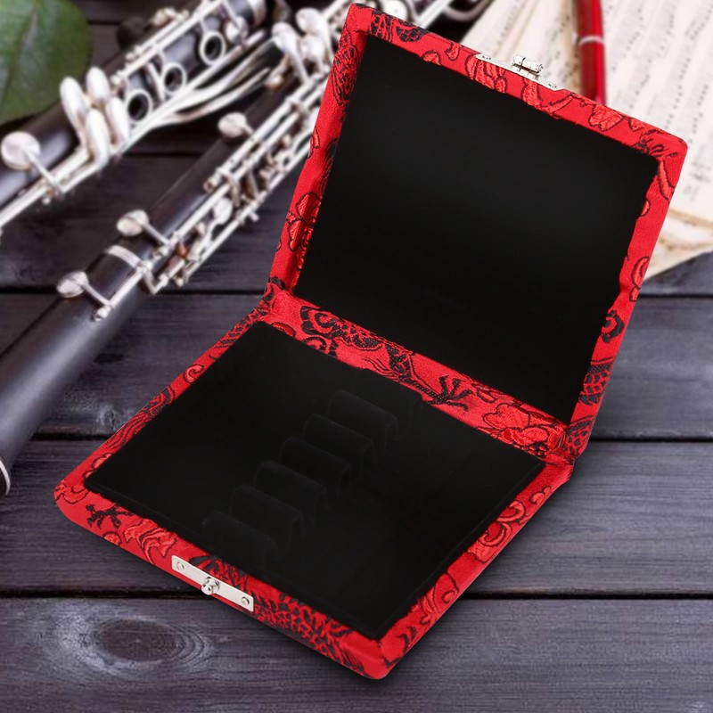 Wooden Silk Cloth Cover Reed Case Holder Storage Box for