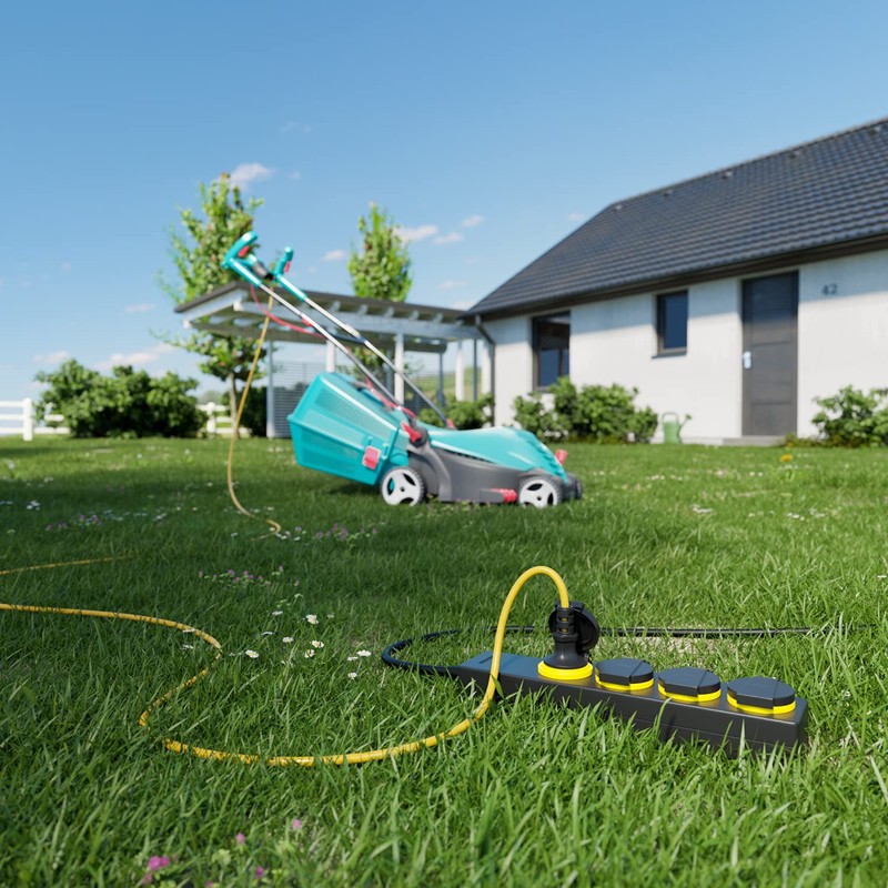 deleyCON 4-Way Outdoor Power Strip with 1.4 m Cable for