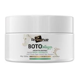 Renew Hair Professional BOTO COLLAGEN MASK HAIR EXPERT SILK 300g COLLAGEN,ARGAN,COCOA,MACADAMIAS traightening For Silky Smooth & Frizz Free Hair Smooth Renew