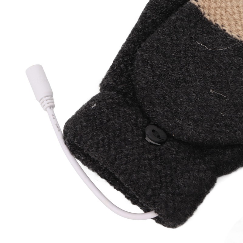 USB Heated Gloves Full and Half Fingers Washable Knitting Electric