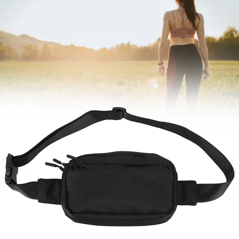 Waist Bag Double Layer Large Capacity Adjustable Strap Waterproof Nylon