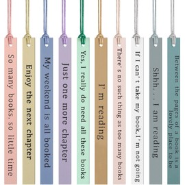 Skyygemm 10 Pcs Leather Bookmarks for Book Lover Gifts for Women Pastel Leather Bookmarks for Women Book Lovers Coworker Teens Birthdays Gifts Book Lover Club Teacher Gifts