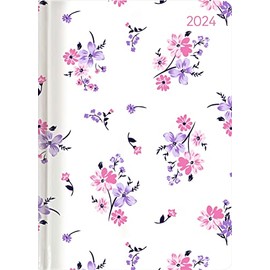 Ladytimer Midi Flowers 2024 - Pocket Calendar 12 x 17 cm - Flowers - with Matte Film - Note Book - Weekly - 192 Pages - Alpha Edition