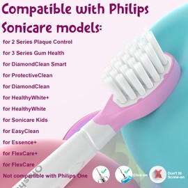 Ofashu Kids Toothbrush Heads for Sonicare: Sonic Electric Replacement Brush Compatible with Phillips 6032/94 6321 6340 6042 6320 Mini Compact Head for Child 3-7, Pink Girl Green Boy 4 Pack