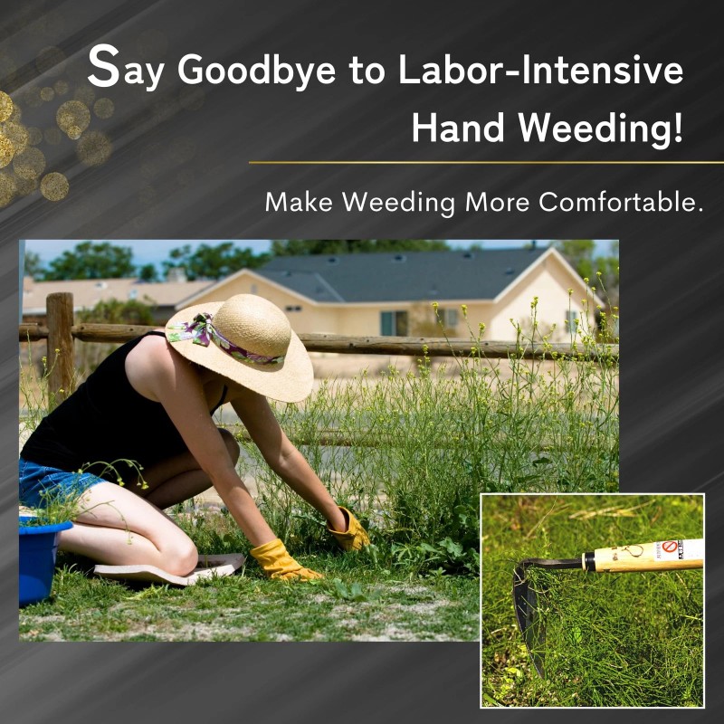 nascom Premium Japanese Weeding Sickle Hand Hoe for Gardening -