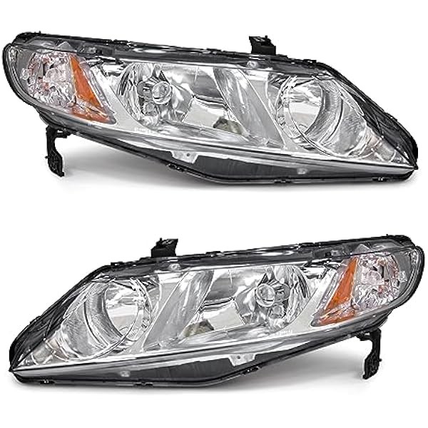 Headlights Assembly Compatible with 2006-2011 Honda Civic 4-Door Sedan Headlamp